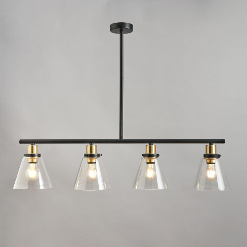 Litecraft Mansel Ceiling Pendant 4 Light, Black 2