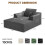 Modular Corduroy Chaise Lounge Sofa High-Density Foam Grey 7