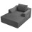 Modular Corduroy Chaise Lounge Sofa High-Density Foam Grey 11