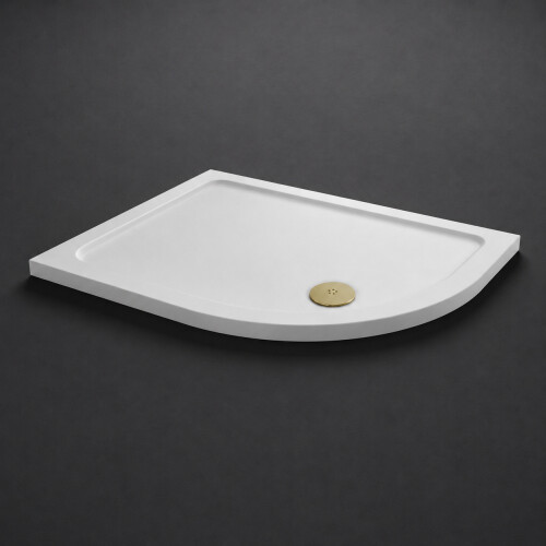 900 x 760mm Low Profile Offset Quadrant Shower Tray and Waste - Left Hand 1