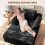 Modular Corduroy Chaise Lounge Sofa High-Density Foam Black 2