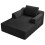 Modular Corduroy Chaise Lounge Sofa High-Density Foam Black 11