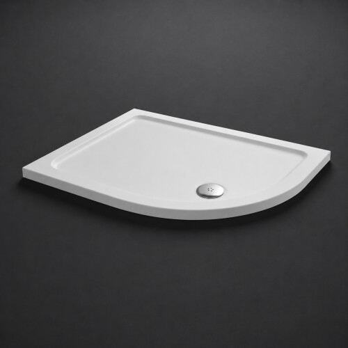 Modern Offset Quadrant Shower Tray 1200x800mm RH Low Profile Lightweight White 1