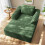 Modular Corduroy Chaise Lounge Sofa High-Density Foam Green 10