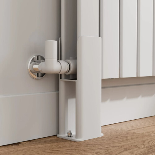 Floor Mounting Radiator Leg Kit Support for Double Flat Panel Radiators, White Finish 1