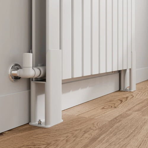 Floor Mounting Radiator Leg Kit Support for Double Flat Panel Radiators, White Finish 2