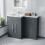 NES Home Aric 1100mm LH Freestanding Grey Vanity, WC Unit & Basin Flat Pack 1