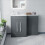 NES Home Aric 1100mm LH Freestanding Grey Vanity, WC Unit & Basin Flat Pack 6