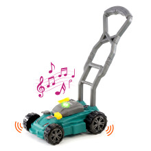 The Magic Toy Shop Kids Toy Lawn Mower Garden Tool Set with Lights, Sounds & Push Handle Role Play