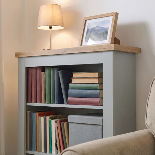 Vida Designs (Grey & Oak) Arlington 3 Tier Bookcase Shelf Library Storage 2