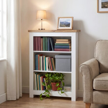 (White & Oak) Arlington 3 Tier Bookcase Shelf Library Storage