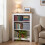 Vida Designs (White & Oak) Arlington 3 Tier Bookcase Shelf Library Storage 1