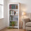 Home Discount (White & Oak) Arlington 4 Tier Bookcase Shelf Library Storage 1