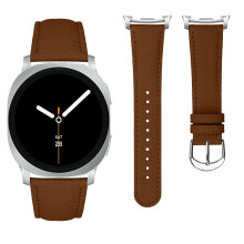 Kompatibelt med Samsung Galaxy Watch8/Classic Läderarmband i Första Lagrets Läder med Kornsstruktur, Smartklocka Rem Brown