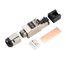 1Pcs RJ45 Cat6A Ethernet Cable Connectors RJ45 Metal Tool Free Easy Termination Plug 2000MHz 40G LAN Cable 22AWG - 24AWG