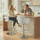 Homcom HOMCOM Bar Stools Adjustable Swivel with Armrest Set of 2 White 1