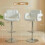 Homcom HOMCOM Bar Stools Adjustable Swivel with Armrest Set of 2 White 9