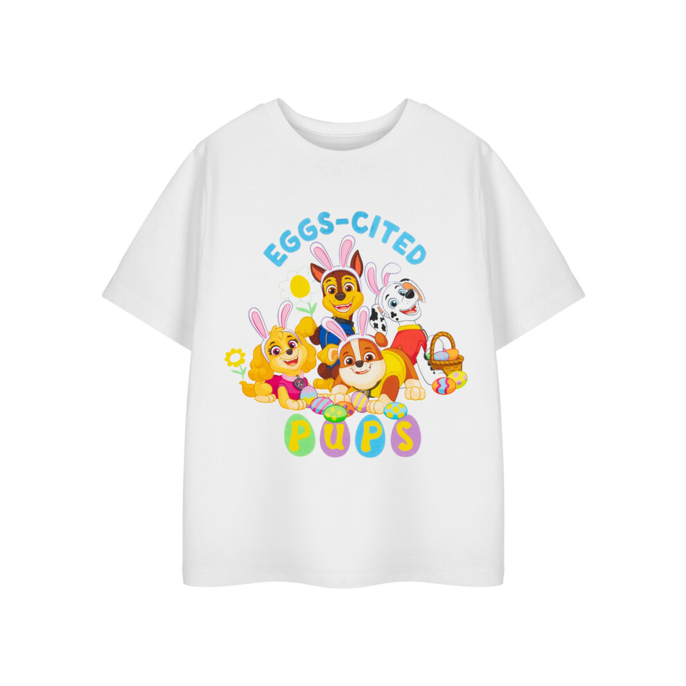 Paw Patrol (3-4 Years) Short Sleeved T-Shirt (Unisex Kids White)