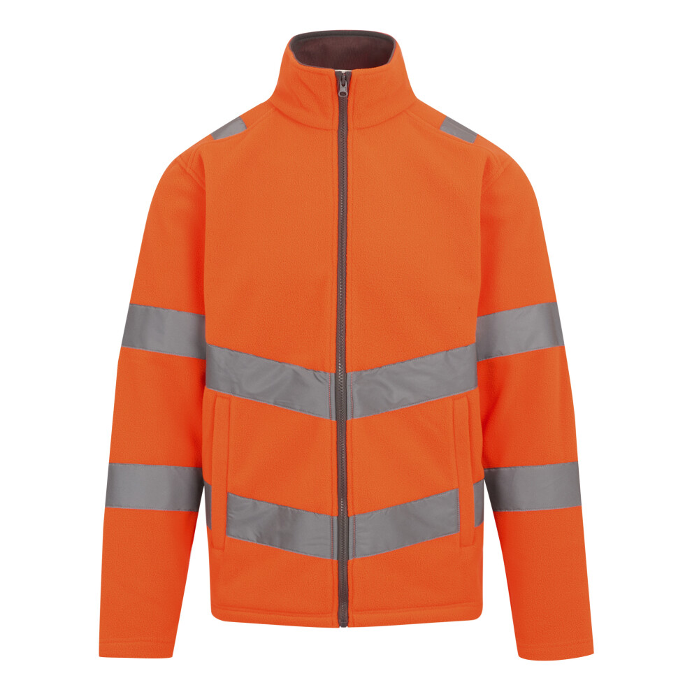 Regatta (Orange) Adults Hi Vis Pro Contract Thor Fleece Zip Orange Grey Uk Size