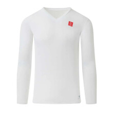 (L) ZeroFit IceSkin Base Layer V-Neck Long Sleeves T-Shirt White