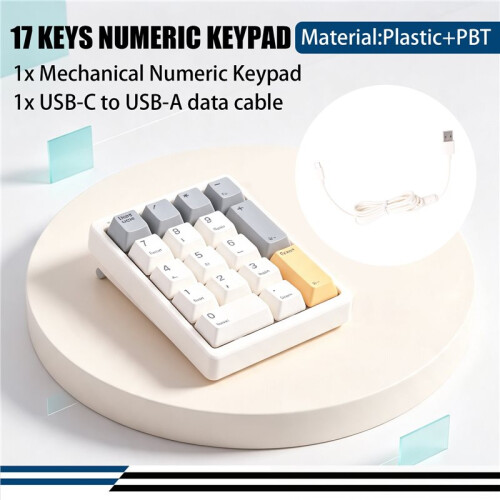 17 Keys Type C Wired Number Pad Mechanical Numeric Keypad Numpad Gaming  Keyboard Programming Keypads Red Axis 1