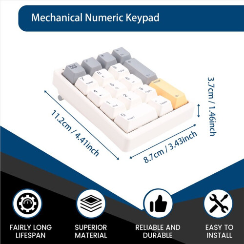 17 Keys Type C Wired Number Pad Mechanical Numeric Keypad Numpad Gaming  Keyboard Programming Keypads Red Axis 2