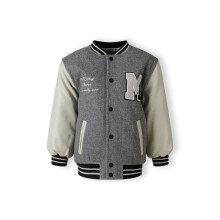 (11-12 Years, Mottled Light Grey) Minoti Boys Embroidered Varsity Jacket