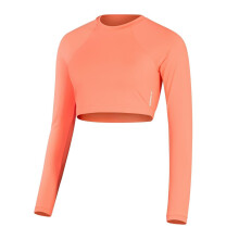 (12 UK, Peach) Speedo Womens/Ladies Logo Slim Raglan Crop Top