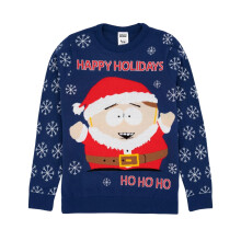 (XXL, Blue/Red) South Park Mens Knitted Christmas Jumper