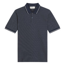 (L, Dark Navy) Ben Sherman Mens Jacquard Polo Shirt