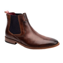 (6 UK, Burnt Brown) Base London Mens Leather Chelsea Boots