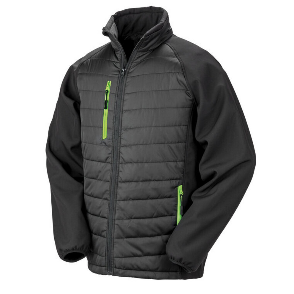 Result (Xxl, Black/Lime Green) Unisex Adult Compass Softshell Gilet