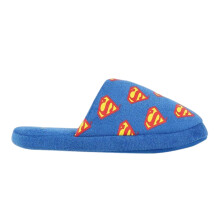 (3 UK-4 UK, Blue/Red) Superman Childrens/Kids Logo All-Over Print Mule Slippers
