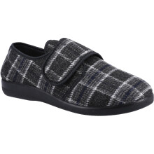 (6.5 UK, Black) GBS Med Mens Gerald Classic Checked Slippers