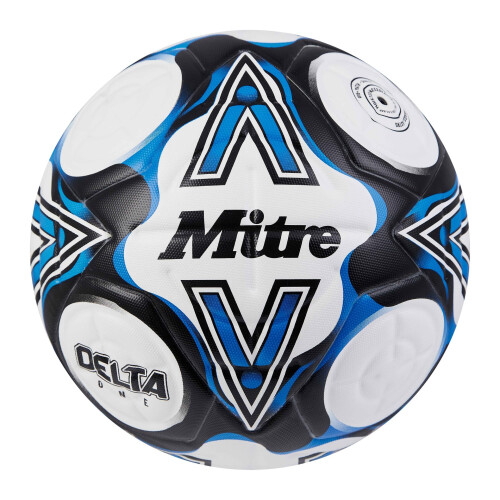 Mitre (5, White/Black/Blue) Mitre Delta One Football