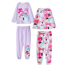 (5-6 Years, Purple) Squishmallows Girls Characters Long-Sleeved Long Pyjama Set (Pack of 2)