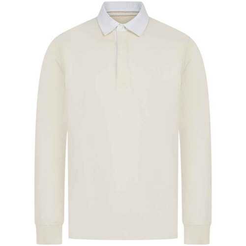 (S, Natural) Front Row Mens Premium Rugby Shirt