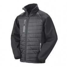 (M, Black/Grey) Result Mens Black Compass Padded Soft Shell Jacket