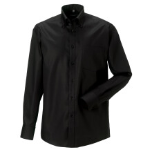 (17.5inch, Black) Russell Collection Mens Long Sleeve Ultimate Non-Iron Shirt