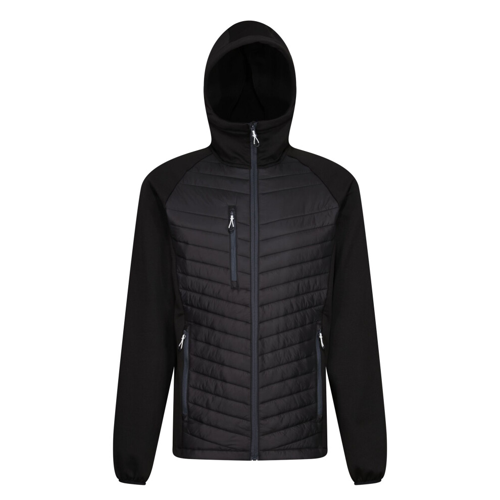 Regatta (L, Black/Seal Grey) Mens Navigate Quilted Hybrid Jacket