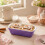 Baking Dish Purple Ceramic Roaster Handles Rectangular 22.5cm Oven Casserole 4Pc 3
