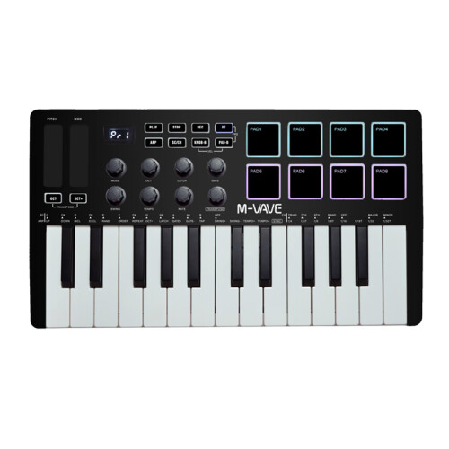 25-key MIDI keyboard - RNCYN - USB - Bluetooth - RGB backlit - Trigger pad - For studio and live performance