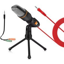Micrófono de escritorio - RNCYN - Reducción de ruido - Conector de 3,5 mm - Trípode incluido - Portátil - Ampliamente utilizado