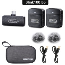Microfone sem fio de dois canais - RNCYN - Blink100 - 2,4 GHz - Microfone de lapela - Cancelamento de ruído