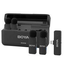 Micrófono de solapa inalámbrico - RNCYN - BY-V4U - Compacto - Negro - Para smartphones - Estudio doméstico - Micrófono dinámico
