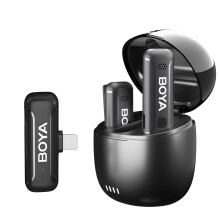 Micrófono de solapa inalámbrico - RNCYN - BY-WM3T - Micrófono dinámico - Negro - Compatible con smartphones - Estudio doméstico