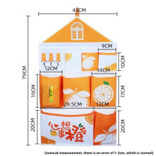 (Orange 8Grid) Multipurpose Wall Cartoon Organizer Bag With Oxford Cloth Bedroom Storage For