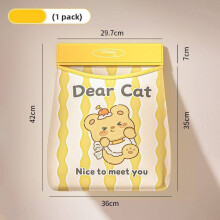 (Yellow Bear) Storage Kitchen Hanging Bag With Magic Tape Bear And Cat Print For Design Daily
