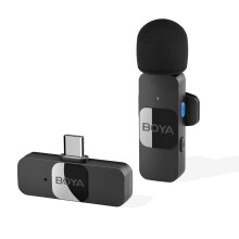 Micrófono de solapa inalámbrico - RNCYN - BY-V - Micrófono dinámico - Negro - Para smartphones - Micrófono de mano