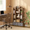 Homcom HOMCOM 12-Tier Bookshelf, Bookcase w/ 2 Folding Drawer, Rustic Brown 1